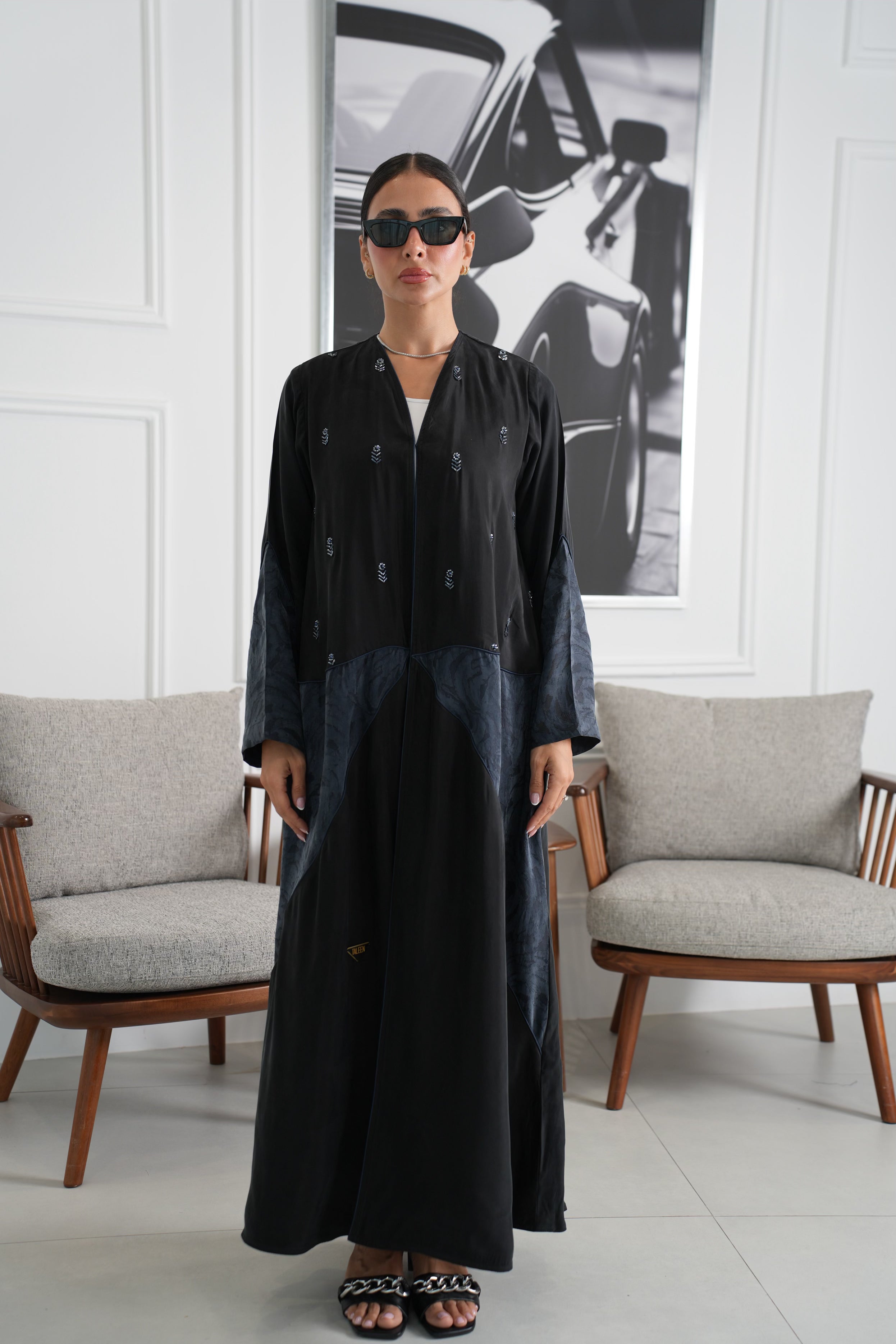 عباية حرير بيور مع الشك