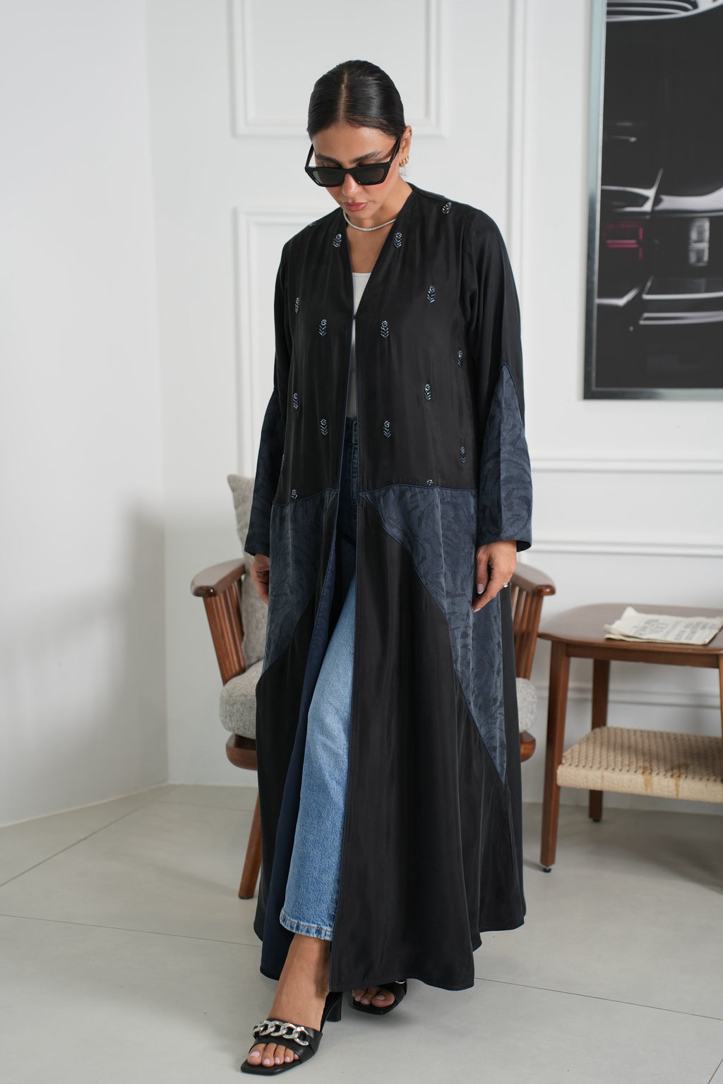 عباية حرير بيور مع الشك